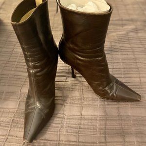 Jimmy Choo Stiletto Booties, Chocolate Brown size 38